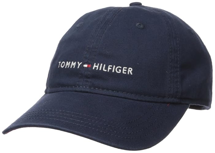 Tommy Hilfiger Sombrero de Béisbol Ajustable de Algodón con Logo para Hombre