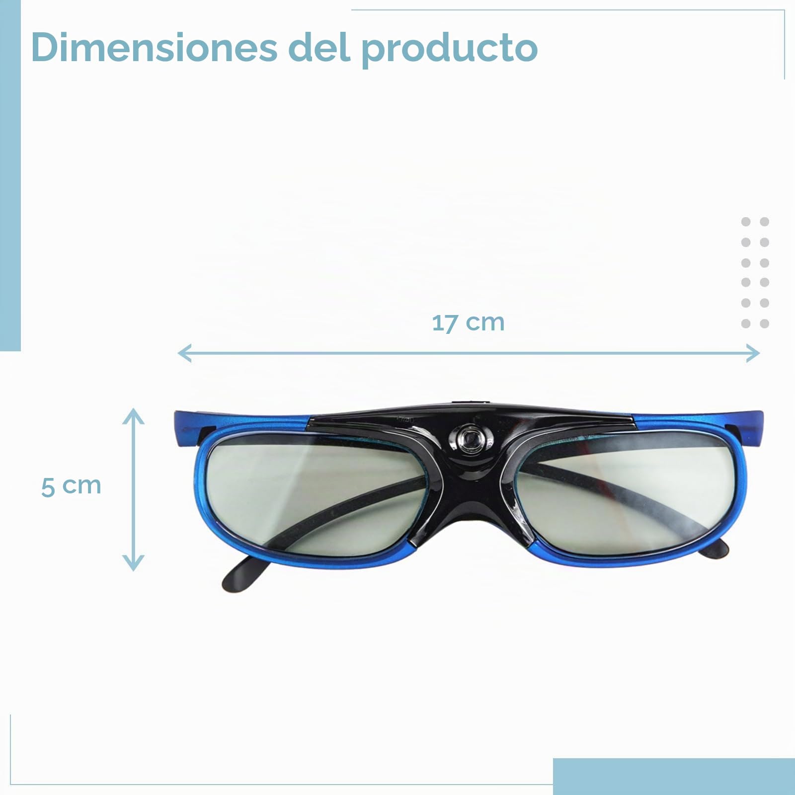 4 pares de gafas 3D recargables, compatibles con proyectores Dlp-Link, Xgimi, Jmgo, frecuencia de actualización de 144 Hz, visión amplia, marco azul