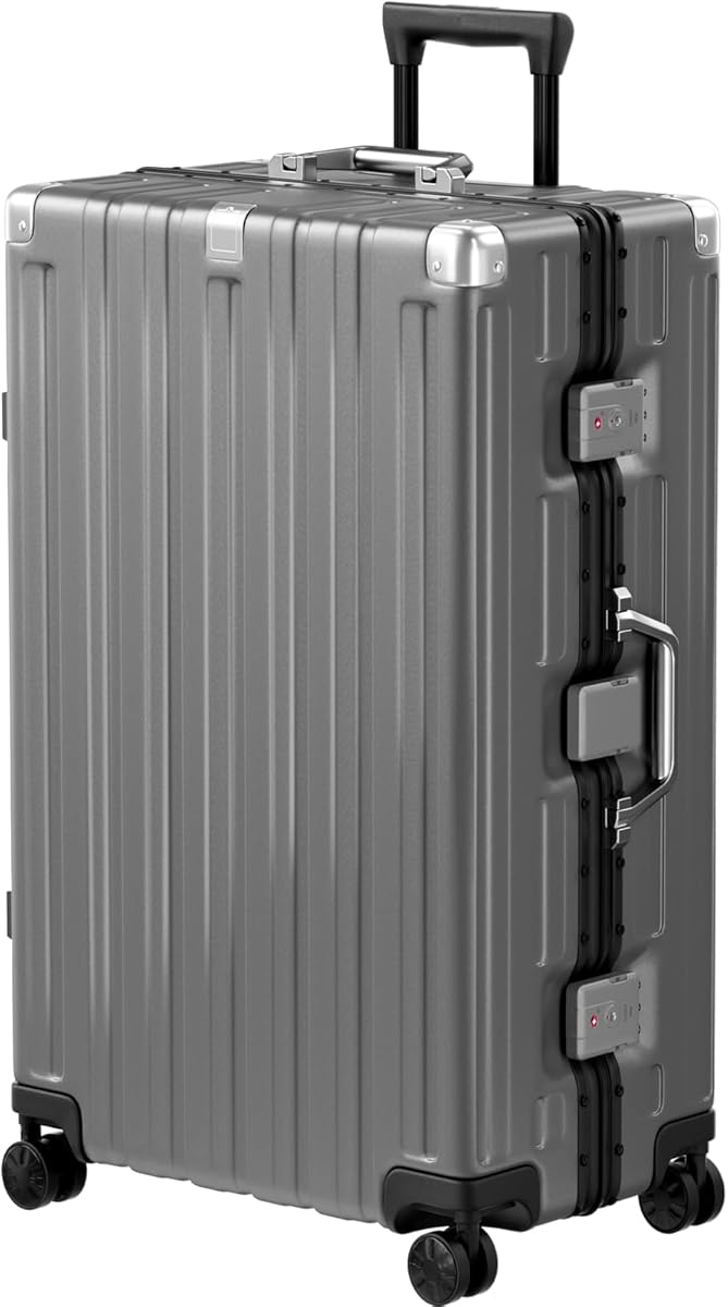 Amazon.com | Krute Luggage 28 Inch Aluminum Frame Luggages TSA Lock No Zipper Checked Suitcase with Spinner Wheels PC+ABS Hardshell Lightweight Large Suitcases | Carry-Ons