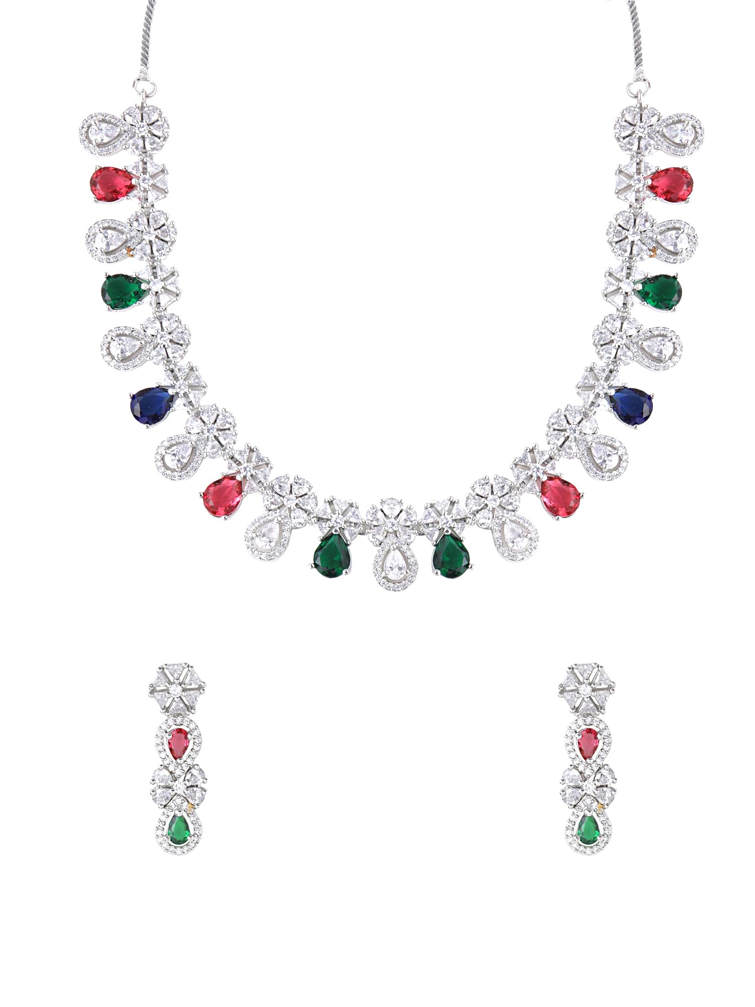 Yellow Chimes American Diamond Necklace Set For Women | Multi Color Stone Gold Plated Jewellery Set For Women | Diamond Necklace Set | Birthday Gift for Girls Anniversary Gift for Wife (B0BD41CHQ4) Amazon Price History, Amazon Price Tracker