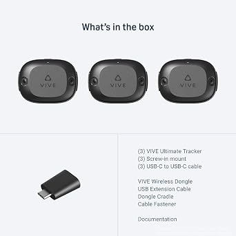 Vive Ultimate Tracker 3 Pack + Dongle—Full-Body Tracking for VR