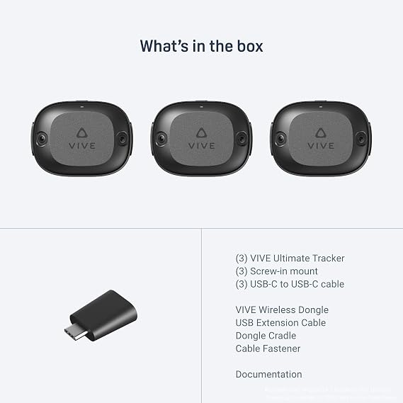 Vive Ultimate Tracker 3 Pack + Dongle—Full-Body Tracking for VR