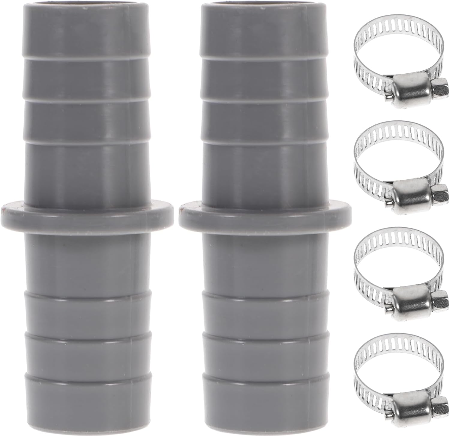 Operitacx 2 Sets Washing Machine Drain Adapter, 21mm Dishwasher Hose Adapter with 4 Hose Clamps, ABS Dishwasher Waste Connector Compatible with Dishwasher and Washing Machine