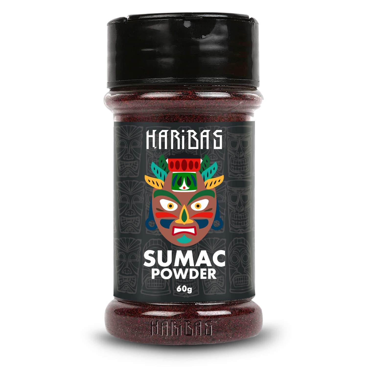HARIBAS Sumac Powder 60GM | Essential Spice from Middle East | Vegetarian Spices & Easy Cooking | Urban Sumac Seasoning Easy to Store Shaker Jar 60g