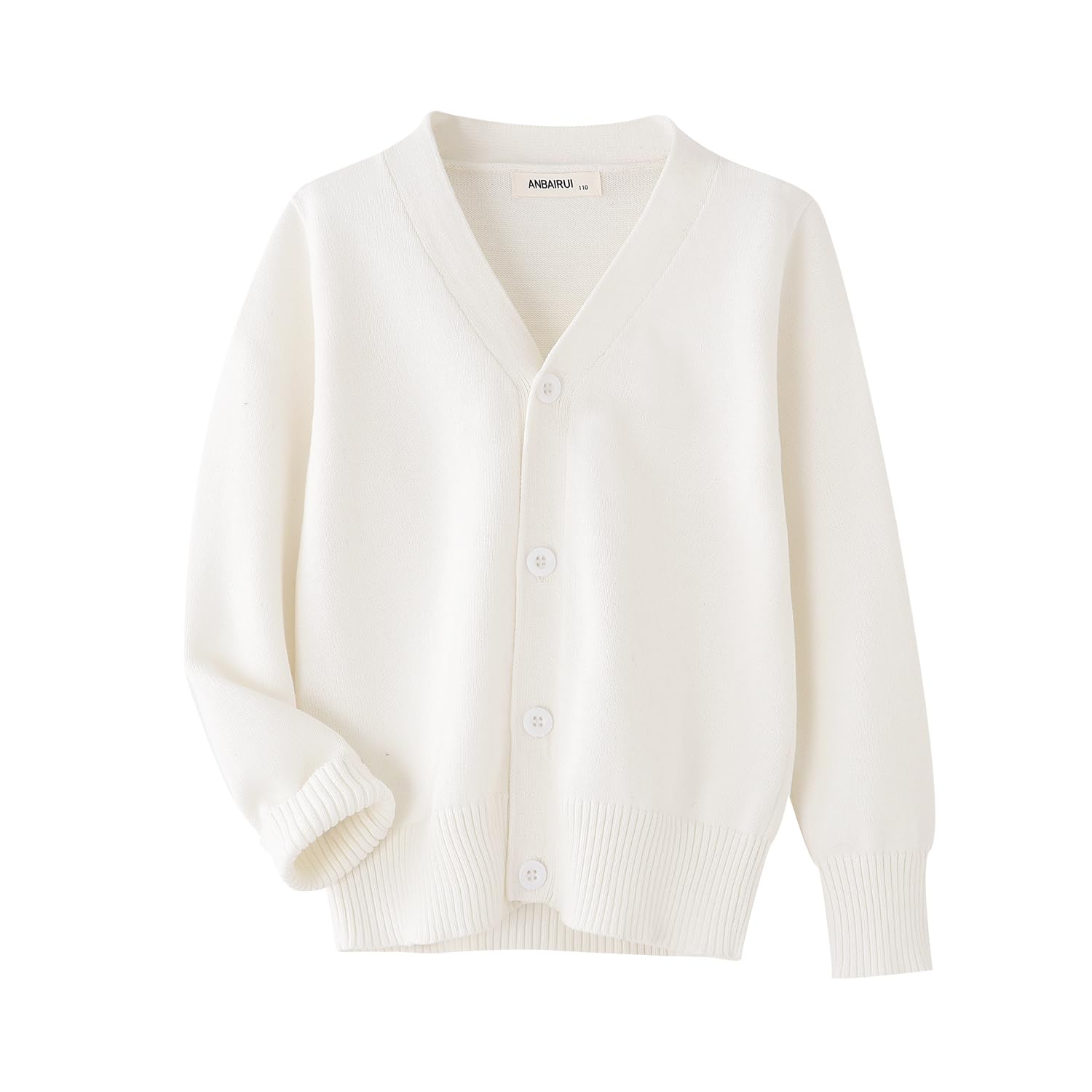 Unisex Boys Girls Cardigans Sweater V-Neck Long Sleeve School Uniforms Button Knit Tops