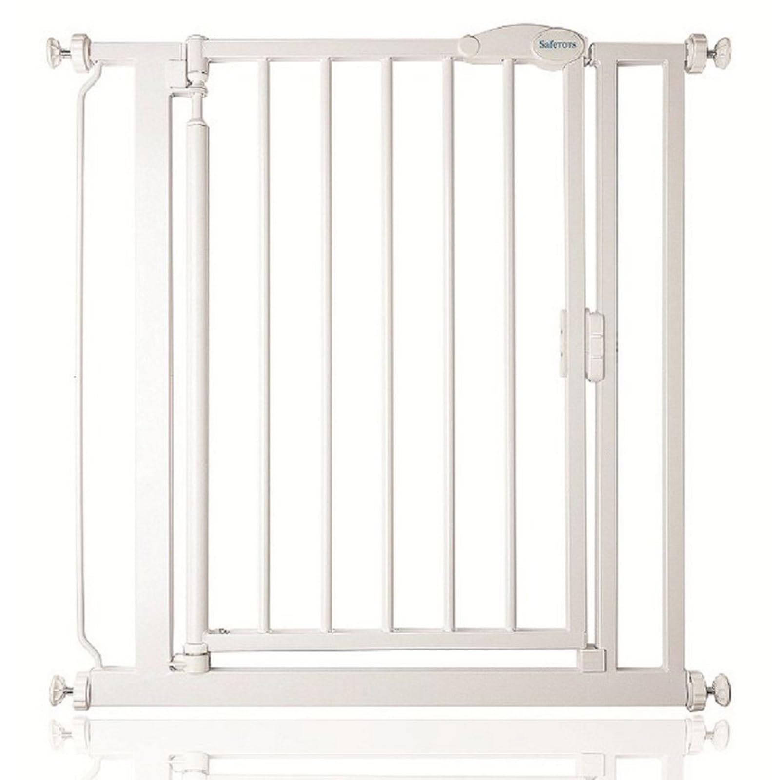 Safetots Puerta de Seguridad Autoajustable con Cierre Automático, Estrecha, 68,5cm - 75cm, Negra Mate, Puerta de bebé con cierre automático, Barrera de seguridad para niños pequeños — view 41