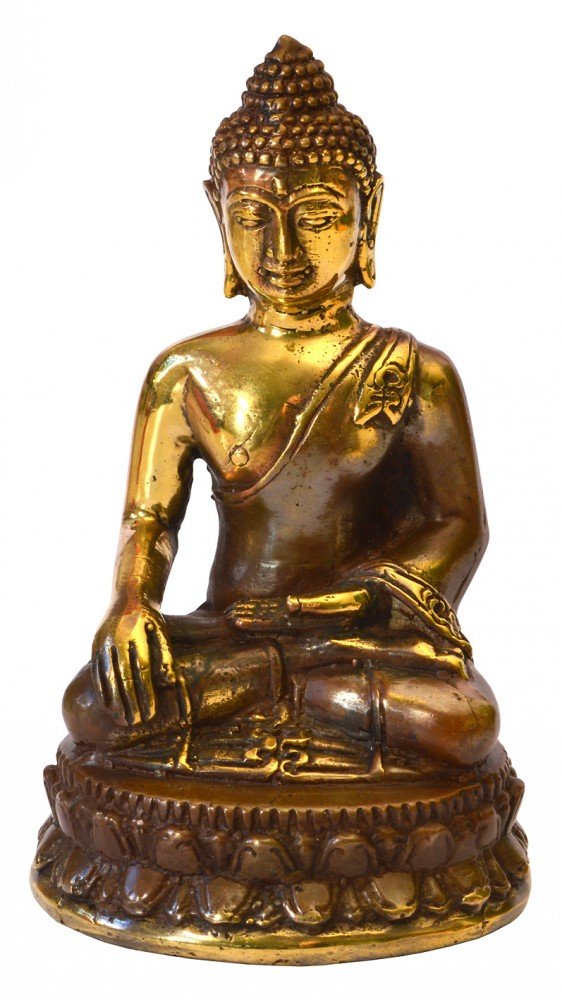 Buda tailandés Saraswati amuleto de latón antiguo regalo bienestar original 1