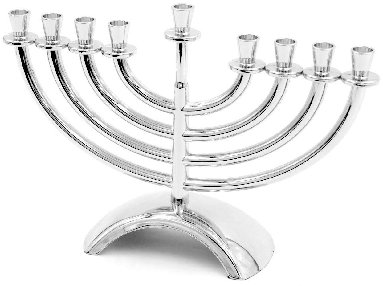 Hanukkah Menorah with 9 Branches, 14cm, Nickel