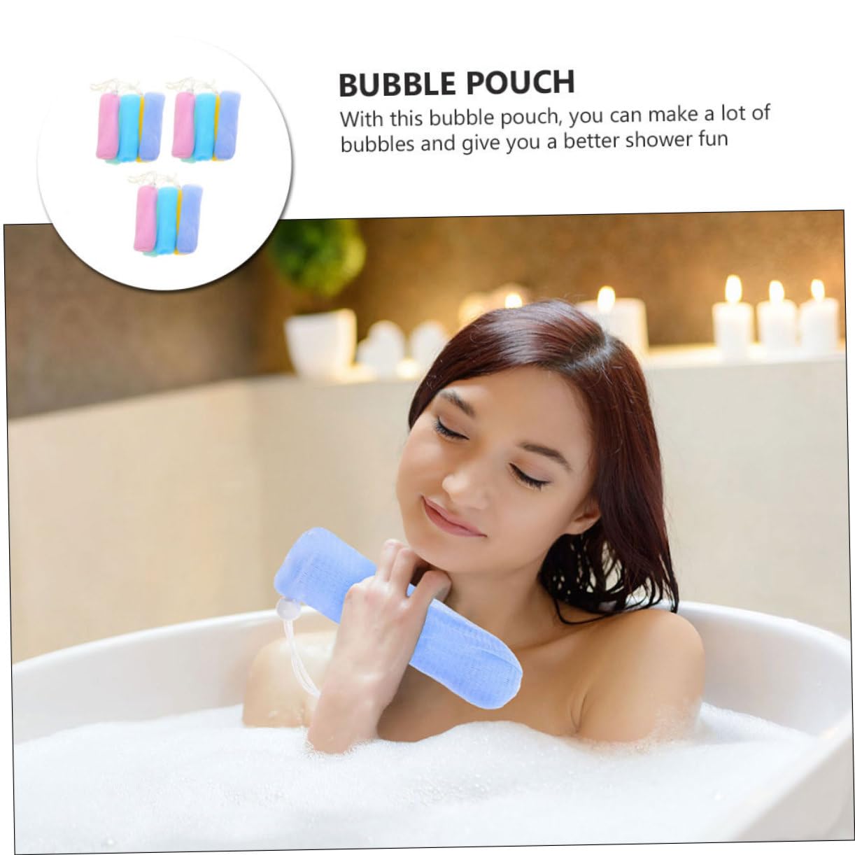 15-Pack Soap Mesh Bags Foaming Bubble Net Soap Saver Drawstring for Skin Types for Shower and Bath Use Random Color