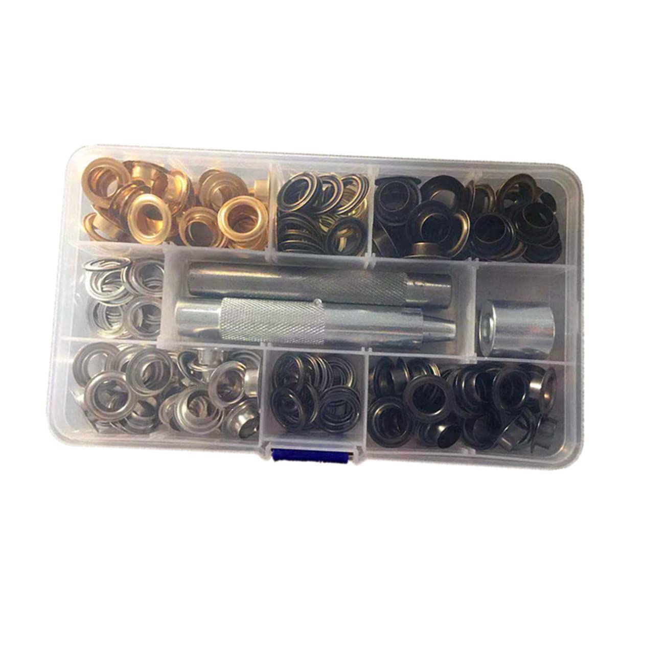 25sets Inner Diameter Grommet Kit with Metal Eyelets in Colors Includes Punching Tools and Storage Case for Easy Organization Shoes Clothing and DIY Projects