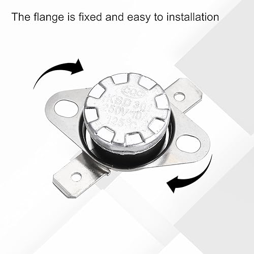 Miniatura 42 de uxcell KSD301 Termostato 221.0 °F/221 ° F 10 A Normalmente Cerrado N.C Ajuste Snap Disc Interruptor de temperatura para microondas, horno, cafeteras