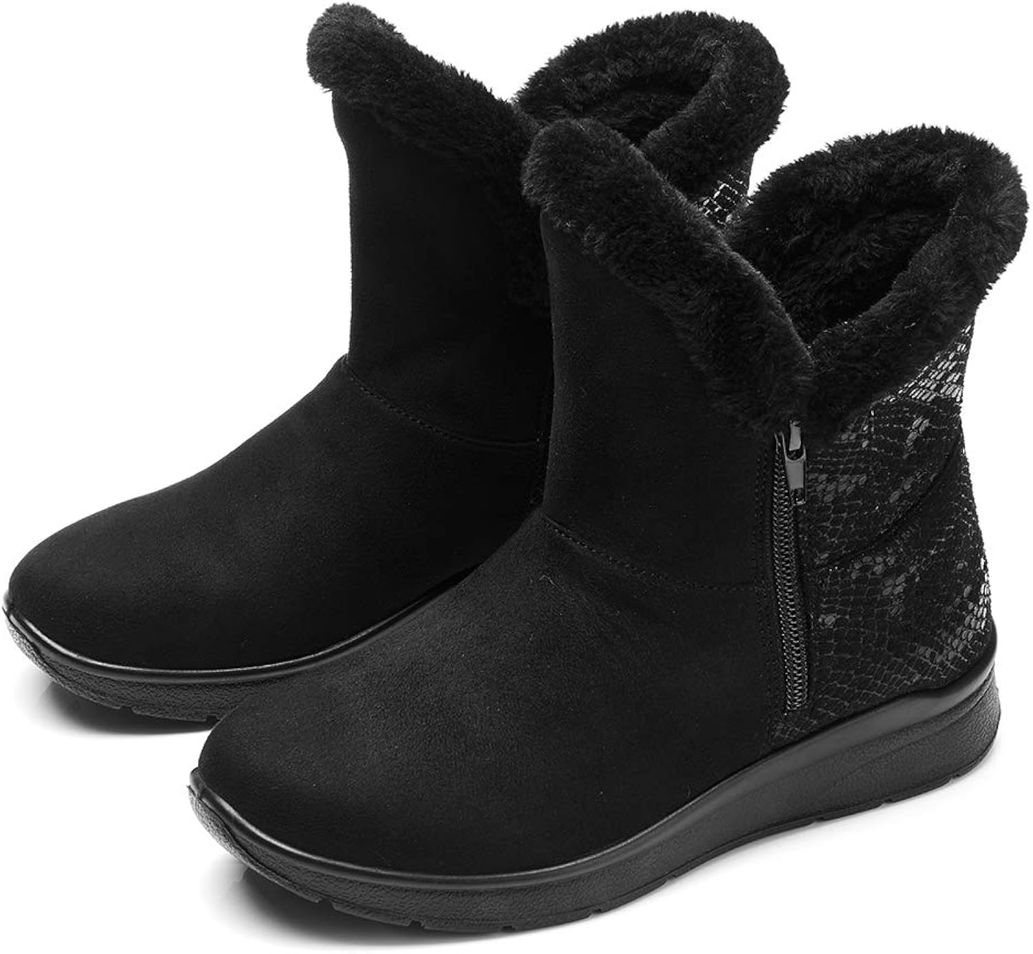 VJH confort Women's Ankle Snow Boots, Fur Lined Comfort Winter Booties