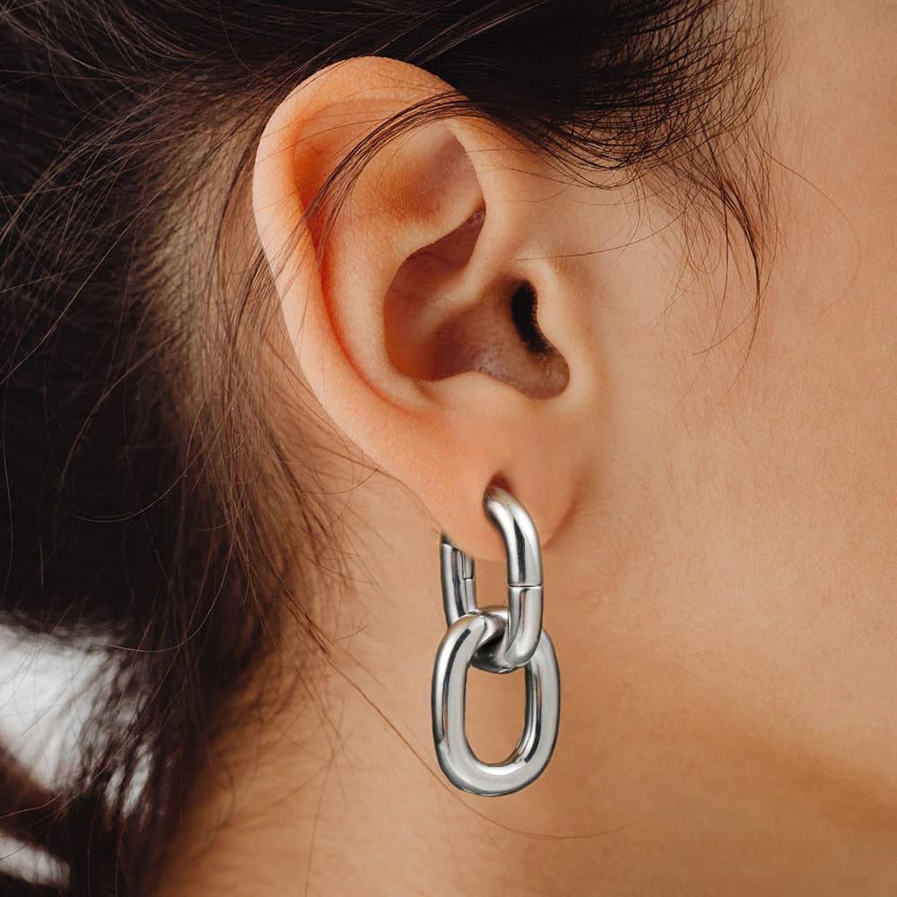 LADEMAYH 2Pcs Ear Hangers Weights for Stretched Ears, Min. Fit 8g to 1 inch Stylish Heart, Hoop, Snake Surgical Stainless Steel Dangle Gauges for Ear Stretching Kit Body Piercing Jewelry