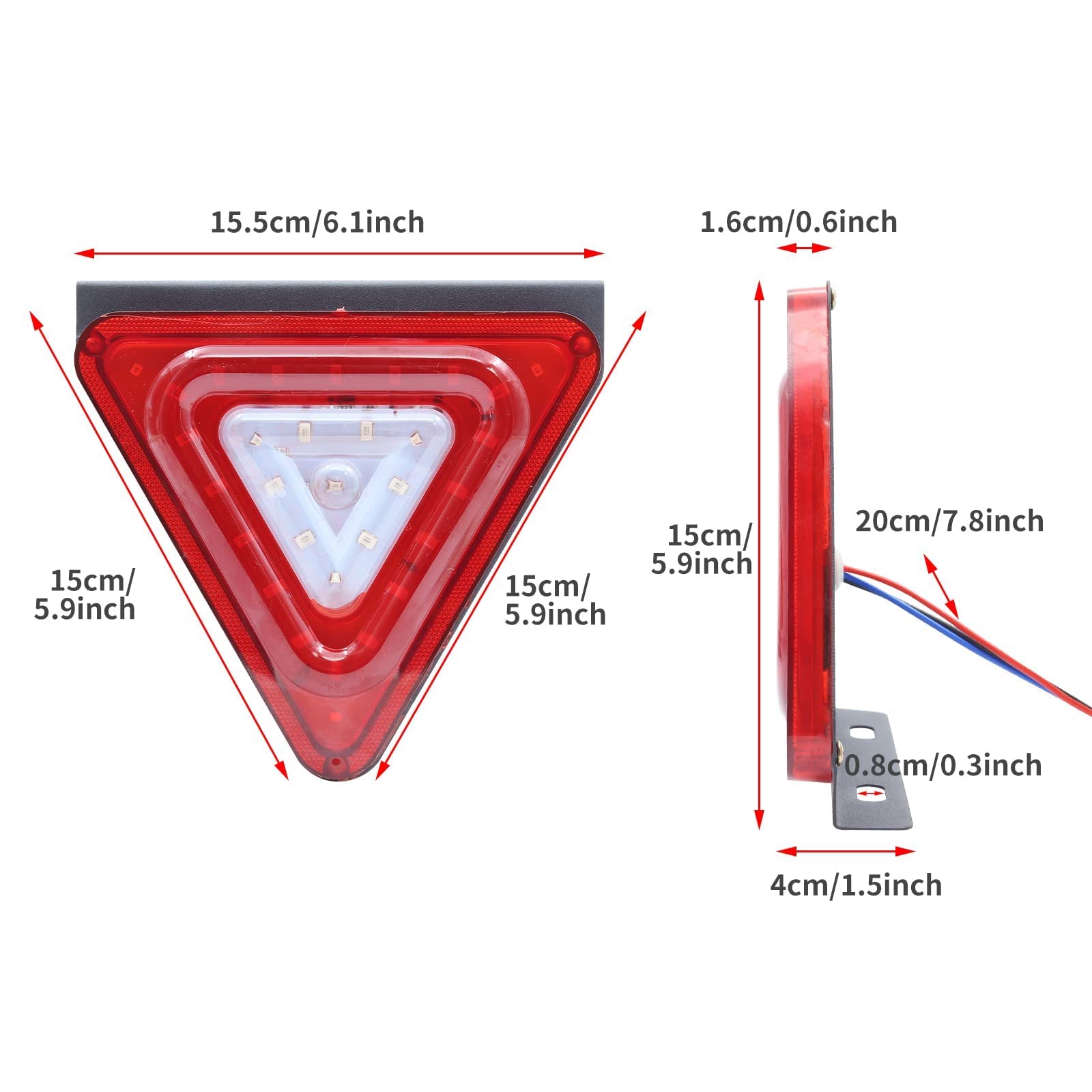 Indicatori Direzione LED Per Camion 10-30V - Luci Laterali Rettangolari Gialle Con Cavo 25cm - Foto 7