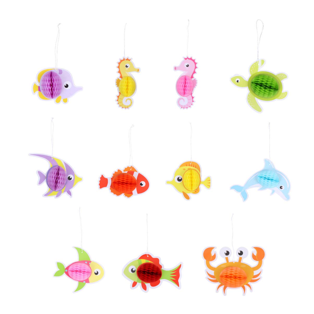 LABRIMP 11pezzi Decorazioni Forma Di Animali Marini Per Compleanno Ragazzo Ragazza Ornamenti Tema Mare Riutilizzabili e Colorati