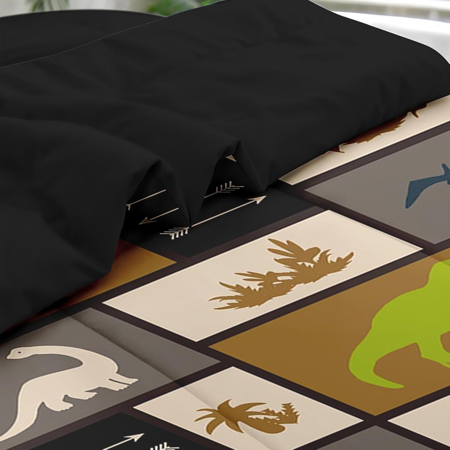 Comforter Set Twin Size, Dino Animal 5 Pcs Bedding for Kids and Adults, Cute Dinosaur Bed Sheet Sets with Fitted Sheet Pillowcase & Sham for Bedroom Bed Decor - Image 5