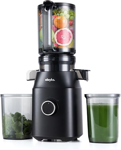 Miniatura 7 de Exprimidor de prensa en frío con canal de alimentación grande de 4.3 pulgadas para frutas y verduras enteras, máquina masticadora con receta de