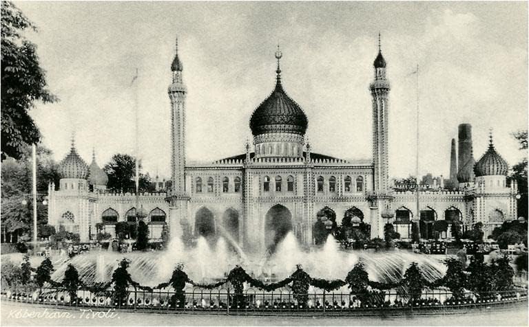 Jardines de Tivoli, Copenhague, Dinamarca - Imagen vintage