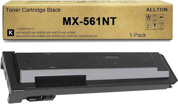 MX-561NT MX561NT Black Toner Cartridge Replacement for Sharp MX-M2630 M3050 M3070 M3550 M3570 M4050 M5050 M6050 M6070 Printer1-Pack