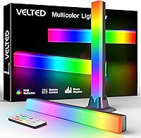 Velted RGB Light Bar: Music Sync IC LED Lights, USB Powered Ambient Gaming Backlight, Remote Control 8 Dynamic Modes for PC Monitor TV Desk