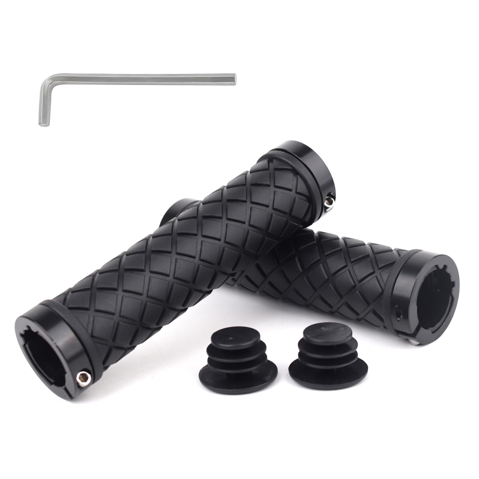 FLOWERUN Fahrradgriffe, Lenkergriffe, Ergonomische rutschfeste Gummigriffe Mit Doppelklemmung, Stoßdämpfend Und Komfortabel, Für MTB, BMX, E-Bike, Roller, Einfache Montage, 22 mm (Stil 3)