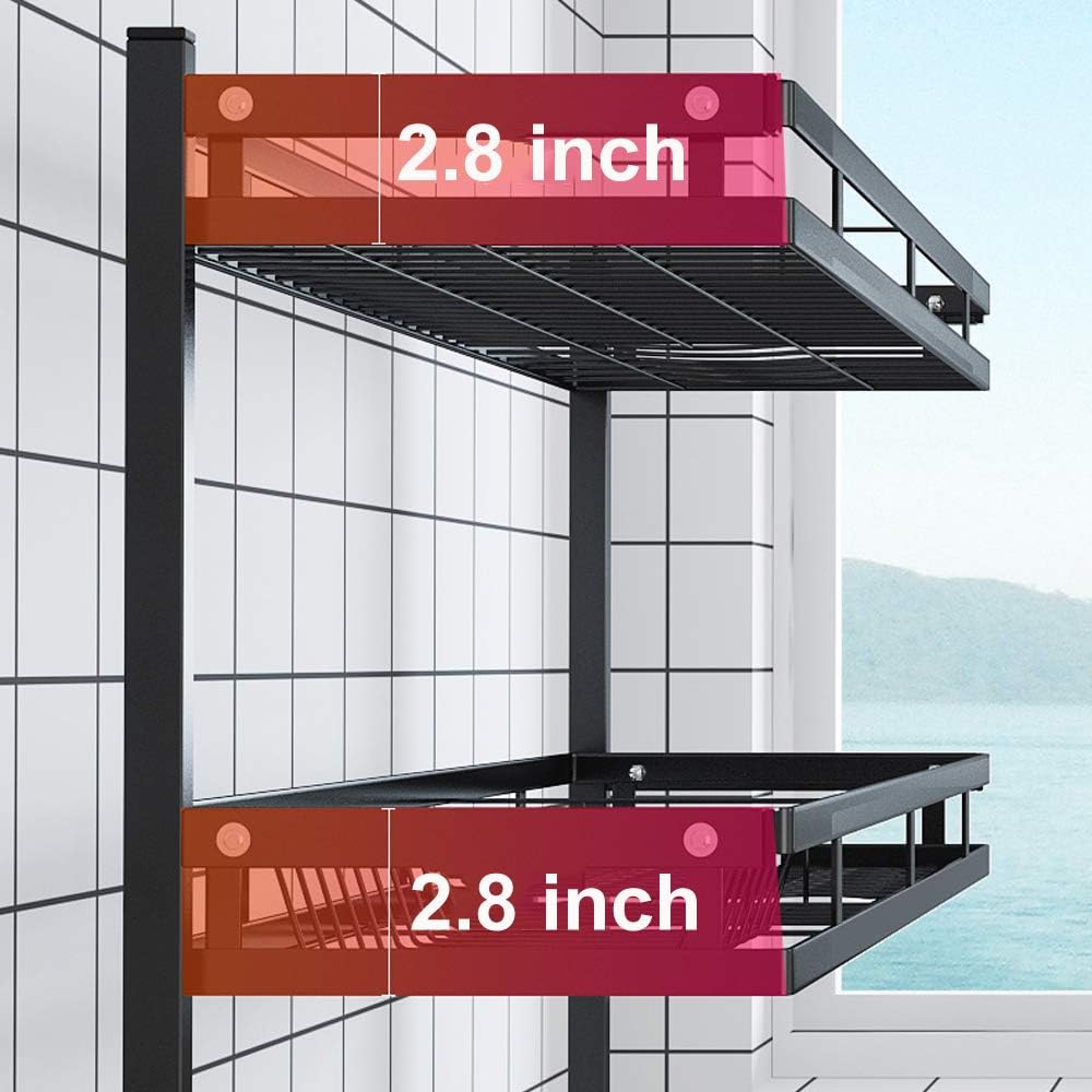 Flash Sale Dish Drying Rack Over Sink Kitchen Supplies Storage Shelf Countertop Space Saver Display Stand Tableware Drainer Organizer Utensils Holder Stainless Steel, Black (3 Tier)