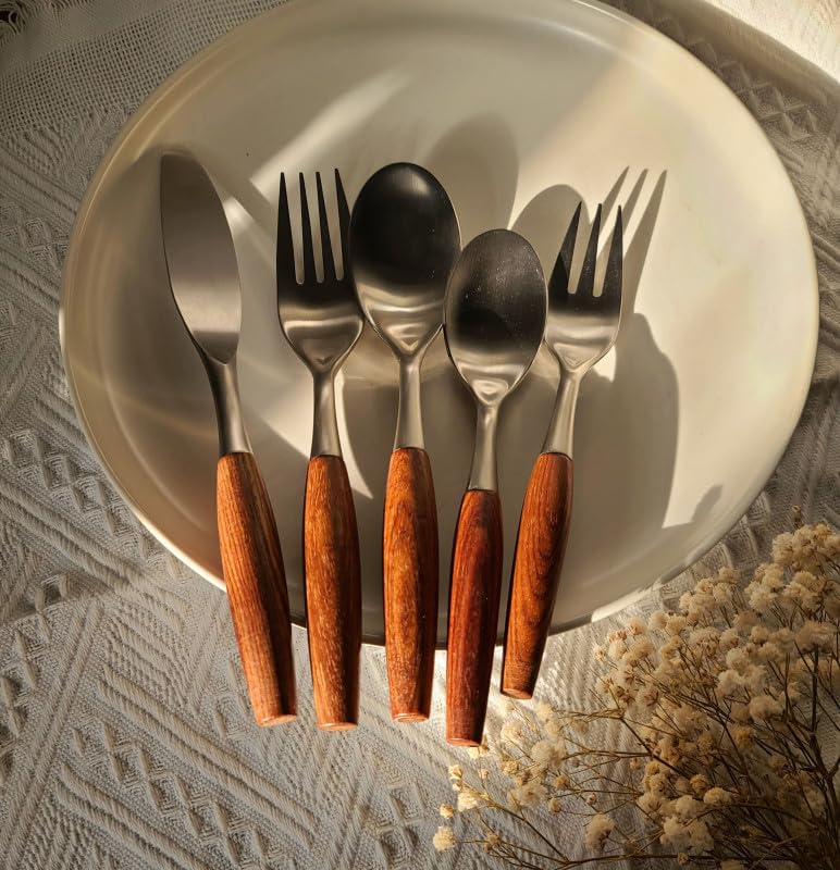 Set Cubiertos Cocina 5 Piezas Acero Inox y Madera miniatura 4
