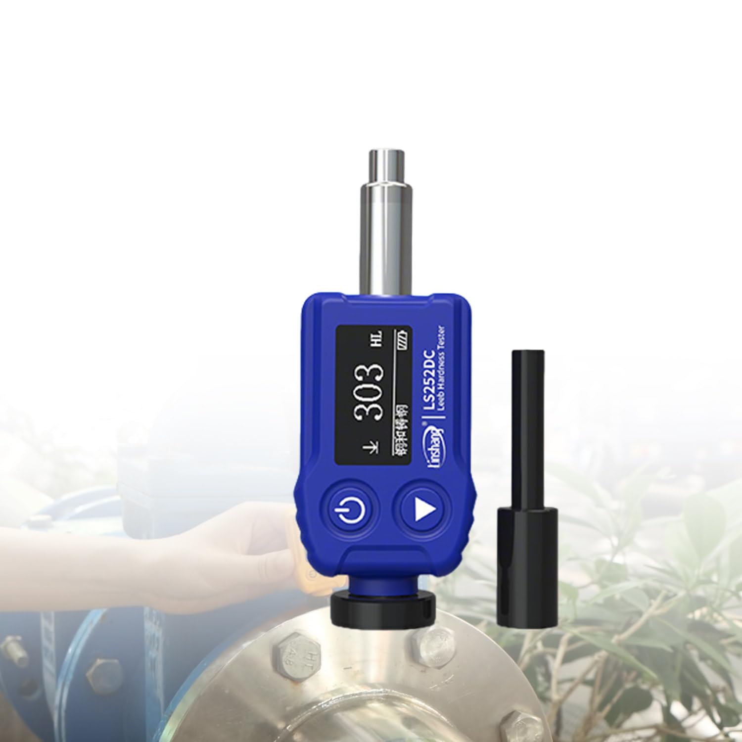 Tester di durezza, misuratore di Leeb digitale portatile con doppia bobina e compensazione automatica, display OLED ricaricabile, per test sui metalli