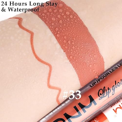 Miniatura 138 de evpct Juego de 3 lápices labiales líquidos de color oscuro, color rojo, verde esmeralda, mate, 24 horas, de larga duración, impermeable, a prueba