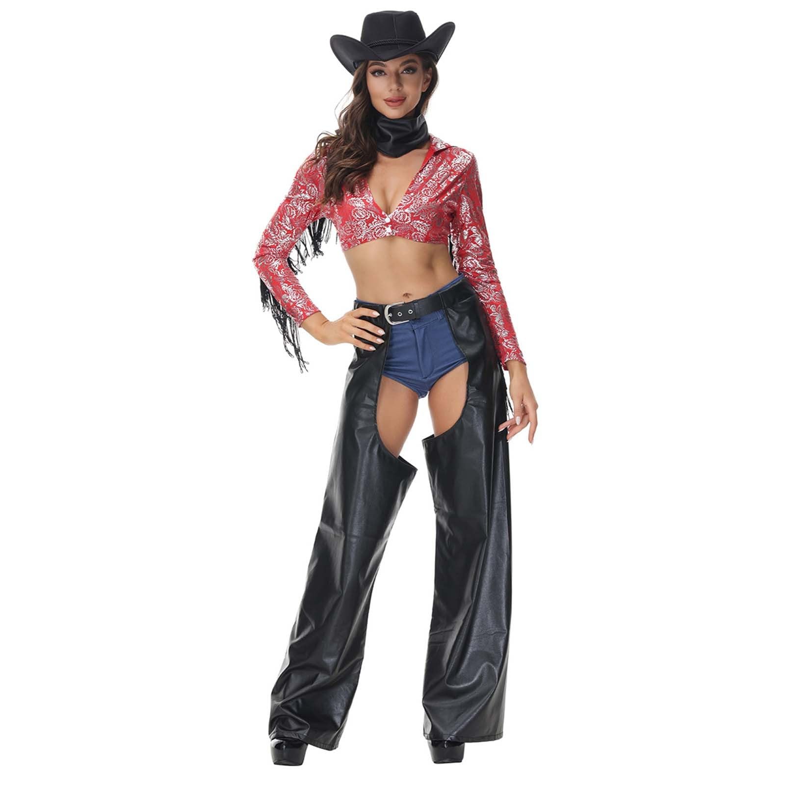 Generisch Klassisches Frauen Western Cowboy Pirat Kostüm Karnevals Jazz Tanz Bühnenkostüm Vintage für Shows