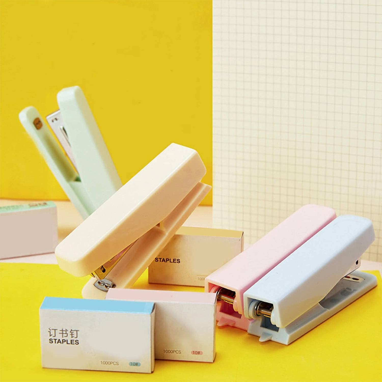 Cucitrice Graffette Per Impieghi Gravosi Cucitrice Portatile A Colori Puri Con 1000 Pezzi Cancelleria Per Ufficio Strumento Per Rilegatura Raccoglitore Per Scuola Insegnante Regalo Graffette Ufficio
