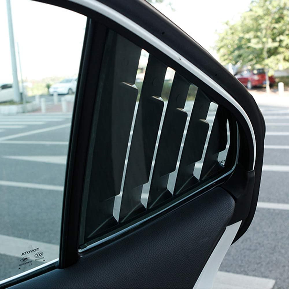 XITER 2PCS ABS Carbon Fibre Racing Style ABS Rear Side Window Louvers Air Vent Scoop Shades Cover Blinds for Toyota Camry 2018 2019 2020 2021 2022 2023 2024 (Mirror Black)