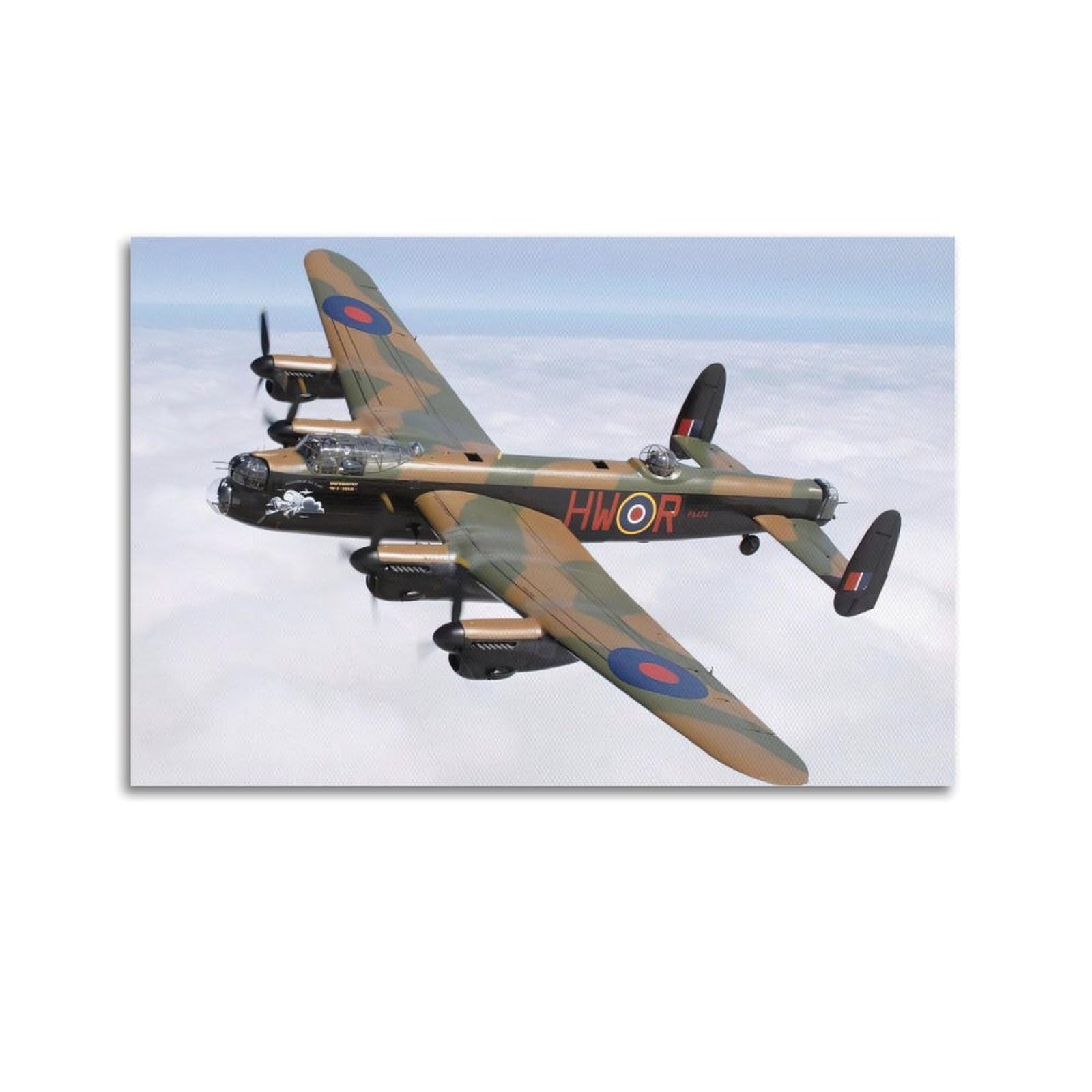 Military Bomber Poster Lancaster Bomber Jet Poster Decorative Painting Canvas Wall Posters And Art Picture Print Modern Family Bedroom Decor Posters 24x36inch(60x90cm)