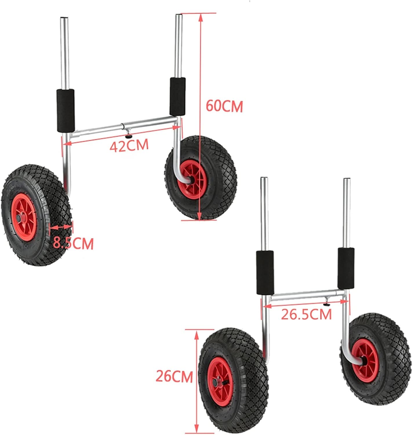 Kayak 50KG / 65KG Loading Capacity Foldable Kayak Trolley Energy-Saving Two-Wheeled Carrier Cart for Kayak Canoe Boat Trolley (Color : Kayak Strapping)
