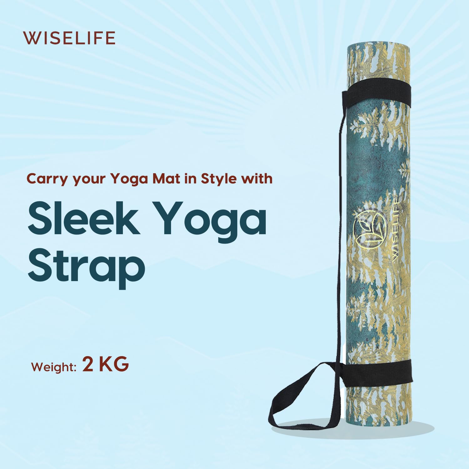 Wiselife Alfombrilla de yoga de gamuza y goma natural + correa de transporte (5 mm, extra grande, extra ancha, antideslizante) para yoga y entrenamiento (noche árabe)