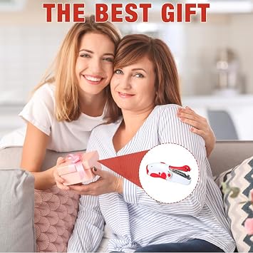 Handheld Sewing Machine, 2 Modes Mini Sewing Machine, Mini Portable Electric Sewing Machines, Cordless Portable Electric Sewings, Easy to Use, Fast Stitch for Clothes, DIY, Home, and Travel (Red)