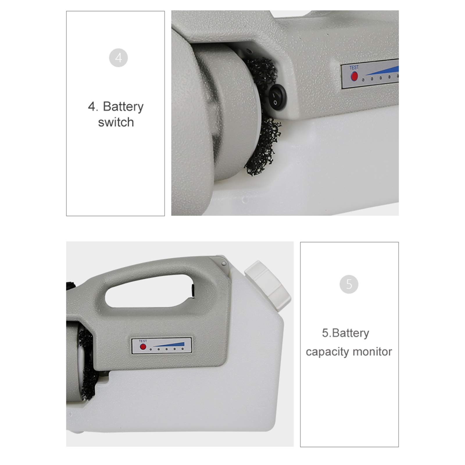 SIRUL Nebulizador ULV eléctrico de Carga inalámbrica de 1.6L, Nebulizador frío eléctrico ULV portátil, con tamaño de partícula Ajustable 35-60μm / Mm, Batería de Iones de Litio de 24V