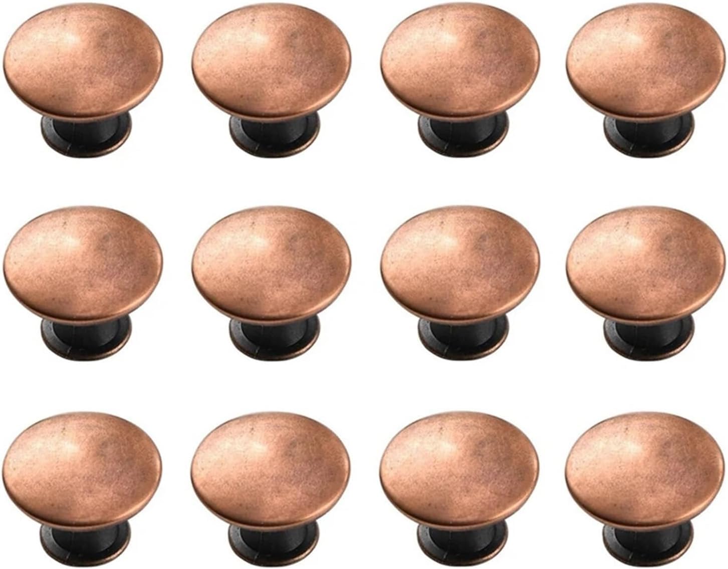 Gkirqvpe Red Bronze Cabinet Knobs, Pack Of 12 Single Hole Small Round Cabinet Handles Multicolor For Wardrobes Kitchen(Red Bronze)