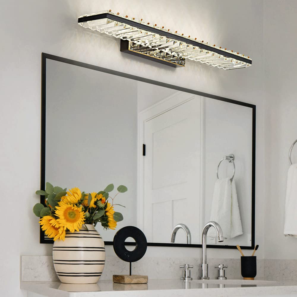 Luci da Toeletta in Cristallo, Apparecchi di Illuminazione per Il Lavabo del Bagno sopra Lo Specchio, Apparecchi di Illuminazione da Parete Moderni A LED Realizzati per F,Dark-50cm