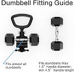 Convert Dumbbells into Kettlebell by SEWD – Adjustable Weights & Up to 220LB Capacity Kettlebell Handle for Weight Lifting, 90-Degree Rotating Handle, Compatible with Dumbbells (max 1.5" handle