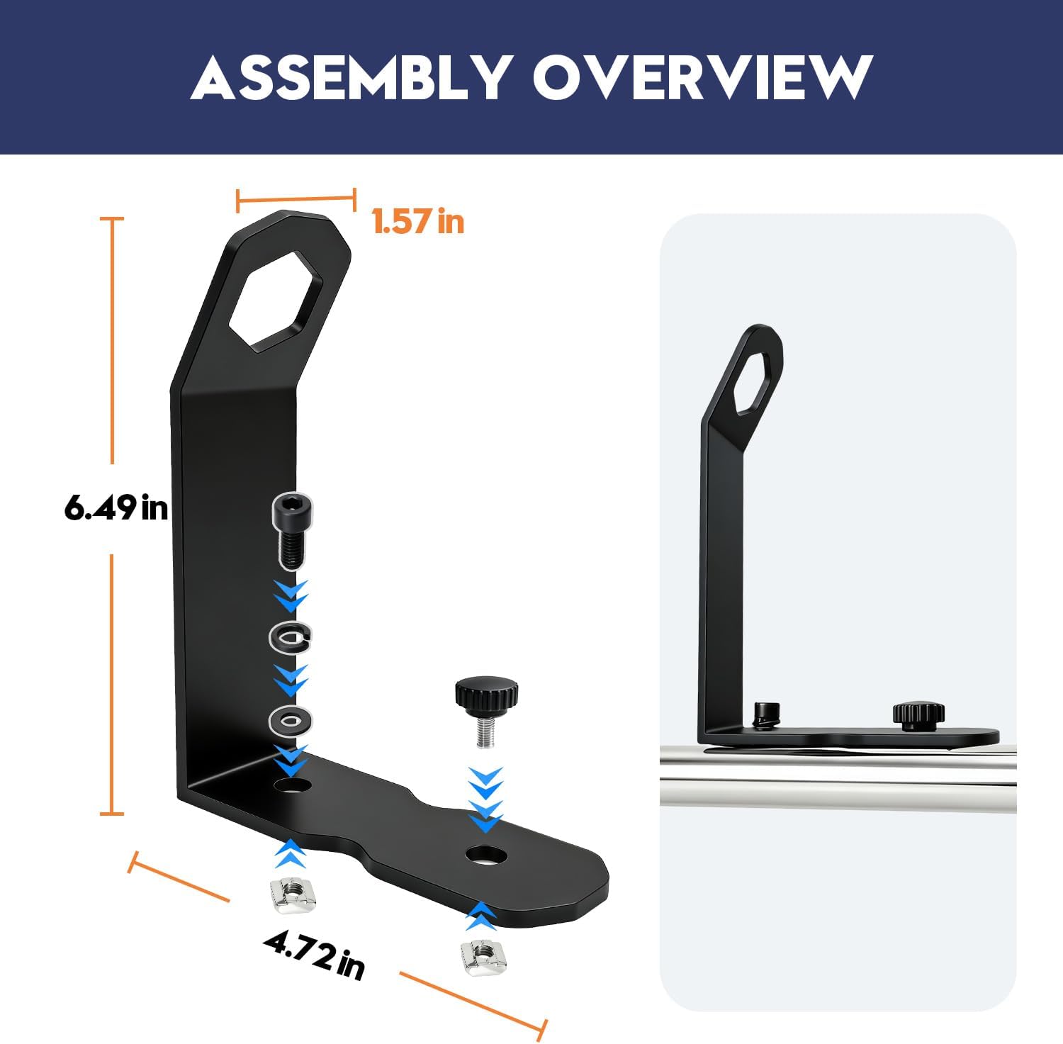 Load Stops for T-Slot Cross Bars 4-Pack, Stainless Steel Replacement with Secure Locking Clamps - Compatible with Roof Racks for Kayak, Canoe, Ladder, Ski, Surfboard, Paddleboard, Snowboard