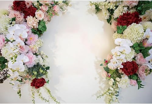 Miniatura 3 de Fondo de boda de 6 x 4 pies, guirnalda de flores rojas y rosas, fondo de fotografía, novia, fiesta de cumpleaños, decoración de estudio