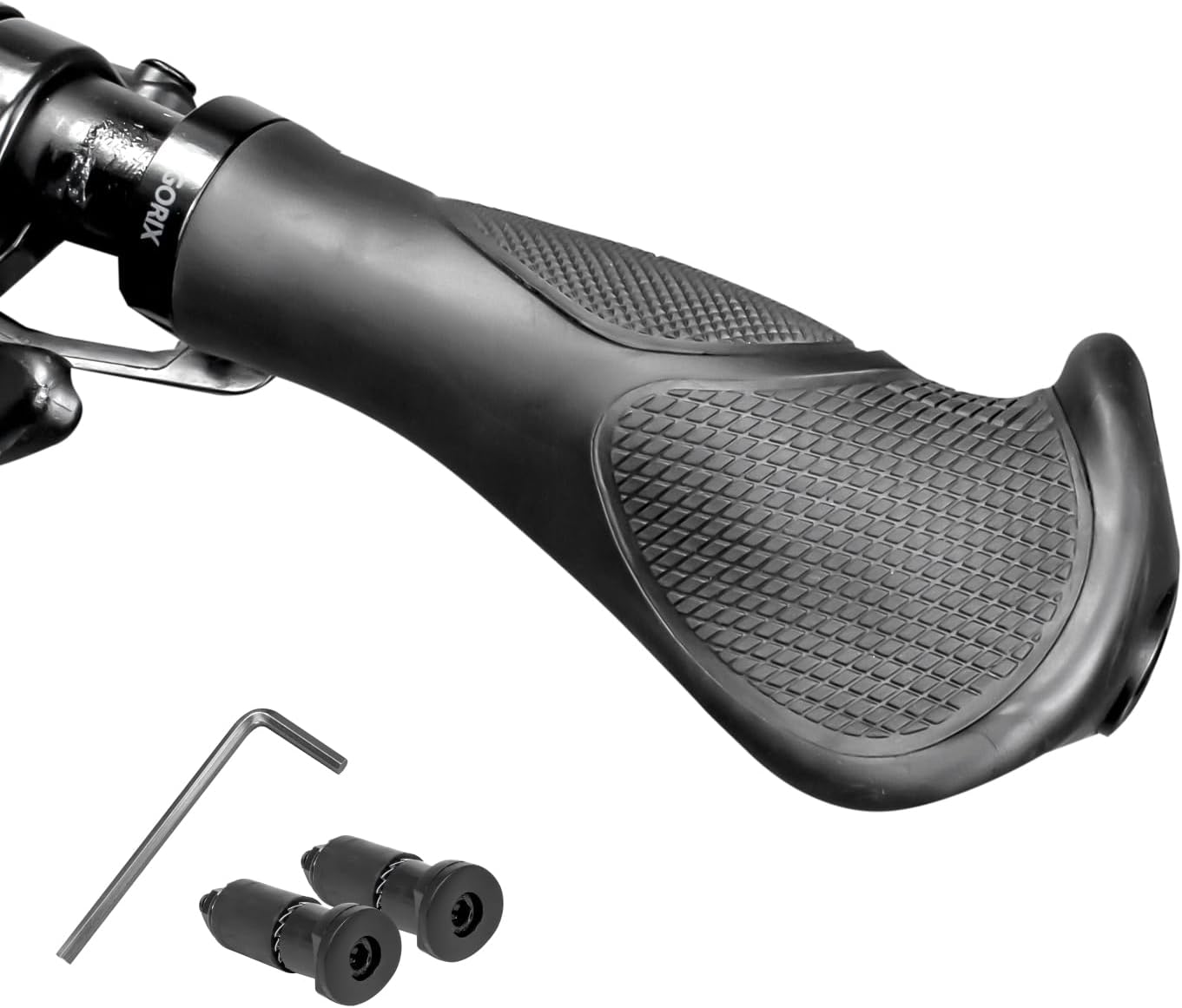 GORIX Bike Ergo Grip Handlebar Handle Grip Lock-on Shock Absorption Bicycle Cycling (GQZ556)