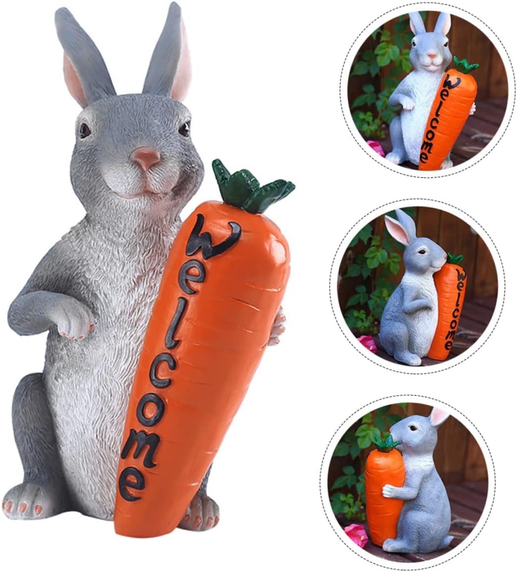 PRETYZOOM Easter Resin Figurine Decoration for Garden for Outdoor Decor Party Favors and Welcome Ornament