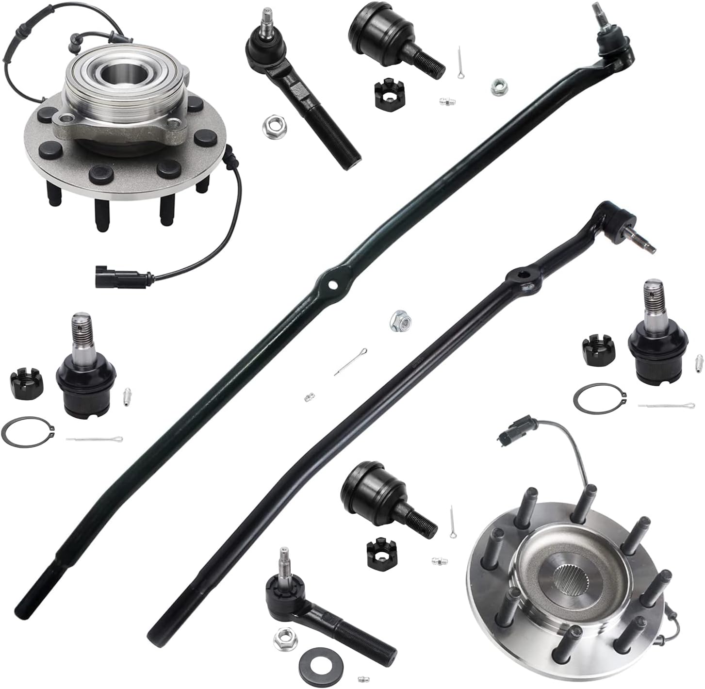 Complete Front End Kit For Dodge Ram 2500/3500 – 2 Wheel Hubs & 4 Ball Joints – 8-Lug