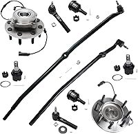 Vista 84 de Detroit Axle - Kit de suspensión de 14 piezas para Jeep Liberty 2006-2007, 2 cubos de rodamiento de ruedas, 2 brazos de control superior, 2 rótulas
