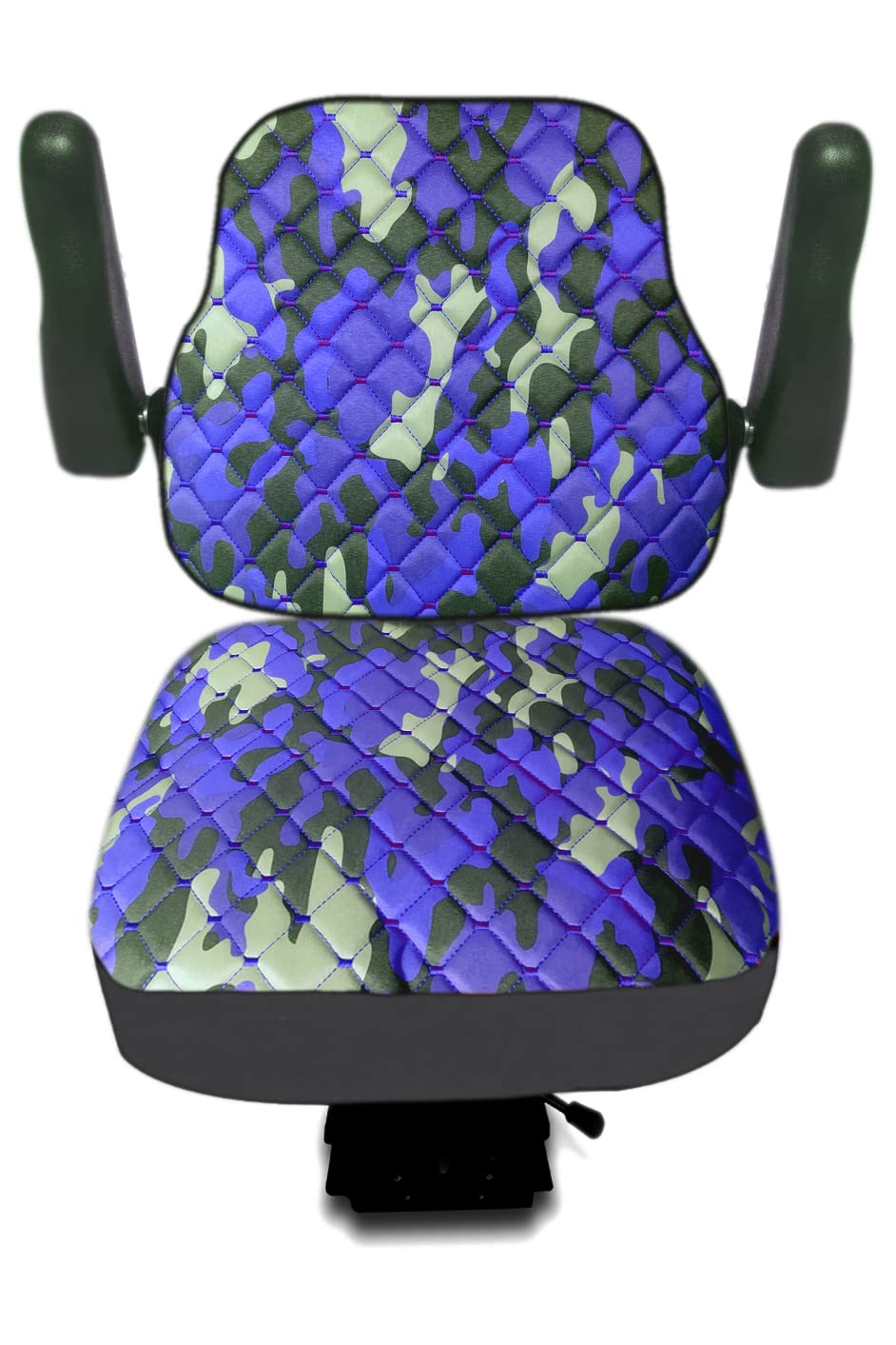 Coprisedile Per Trattore John Deere | Motivo Camouflage | 2 Pezzi Con Spugna | Verde Con Cuciture Gialle - Foto 6