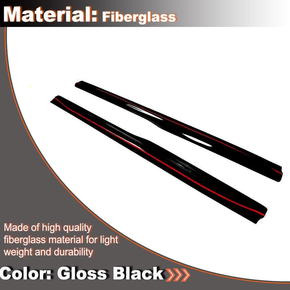 MCARCAR KIT Gloss Black Side Skirts for BMW F82 M4 Coupe F83 M4 Convertible 2014-2018 Fiberglass Under Door Rocker Panels Valance Extension Lip Factory Outlet