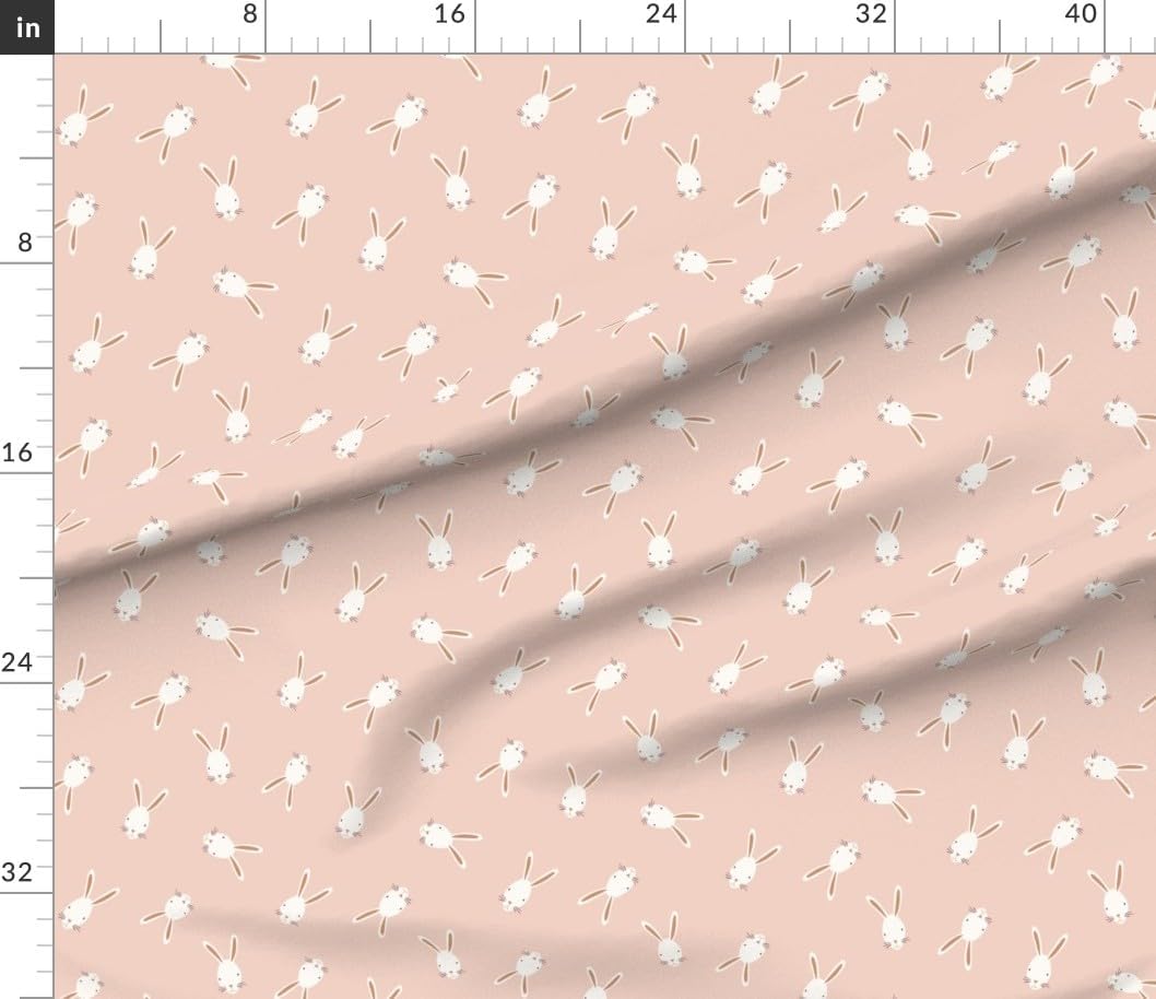 Spoonflower Fabric - Spring Rabbit Playful Rustic Easter Bunny Neutral Baby Cream Non Printed on Petal Cotton Fabric Fat Quarter - Sewing Quilting Apparel Crafts Decor