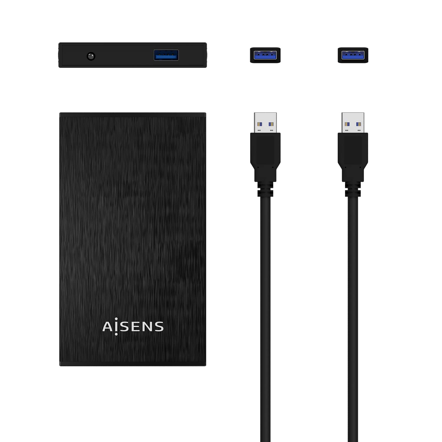 AISENS - ASE-2523B - Boîtier Externe pour Disque Dur 2,5" SATA A USB 2.0/USB 3.0/USB3.1 GEN1, Noir (Lot de 5)